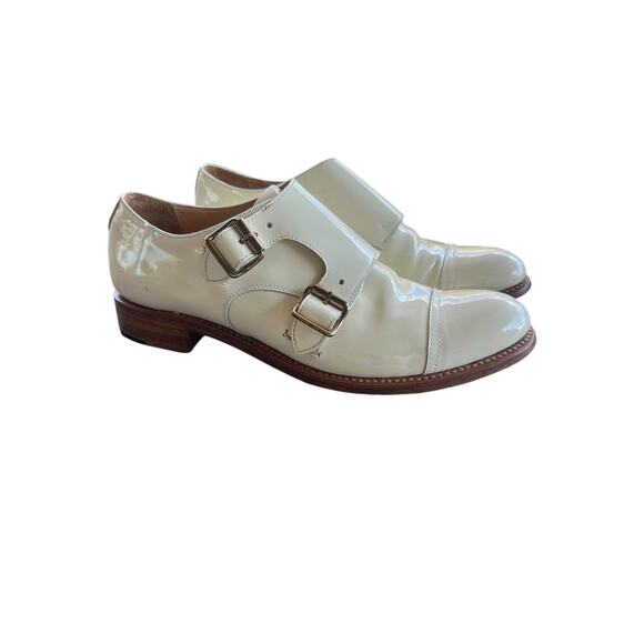 The Office Of Angela Scott Mr. Colin patent monk strap shoe Ivory, Size 37 / 6.5 - Picture 1 of 13